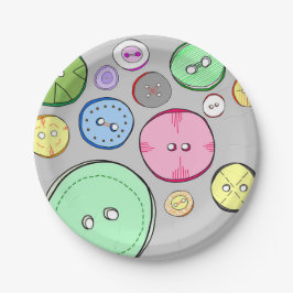 Illustration der niedlichen farbigen Pastelltasten Pappteller