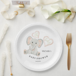 Illustration der niedlichen Frühlingslephant Pappteller