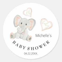Illustration der niedlichen Frühlingslephant Runder Aufkleber