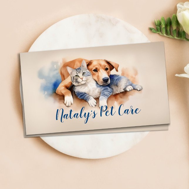 Illustration der niedlichen Katze- und Hundefälle Visitenkarte (Von Creator hochgeladen)