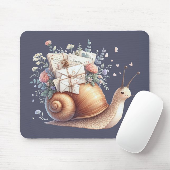 Illustration der niedlichen Schneckenpastel Mousepad (Mit Mouse)