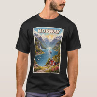 Illustration der norwegischen Fjorde, Reisekunst i