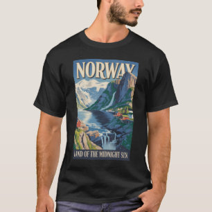 Illustration der norwegischen Landschaft, Reise, K T-Shirt