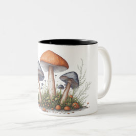 Illustration der Pilzfarben im Aquarellstil Zweifarbige Tasse