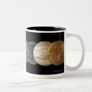 Illustration der Planeten ausgerichtet Zweifarbige Tasse