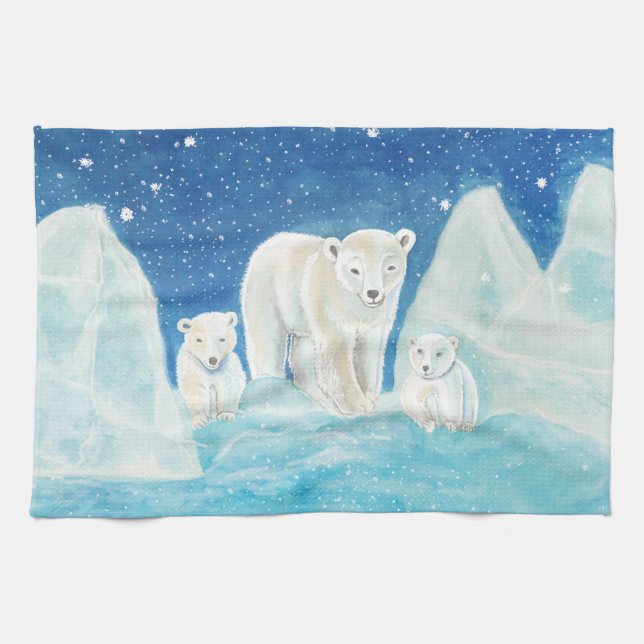 Illustration der Polarbären Geschirrtuch (Horizontal)