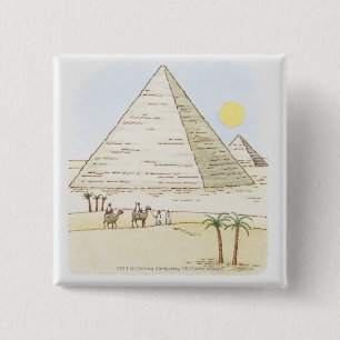 Illustration der Pyramiden und der Männer mit Button