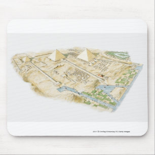 Illustration der Pyramiden von Giseh Mousepad