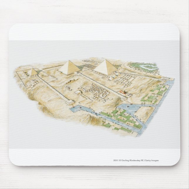 Illustration der Pyramiden von Giseh Mousepad (Vorne)