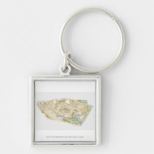 Illustration der Pyramiden von Giseh Schlüsselanhänger