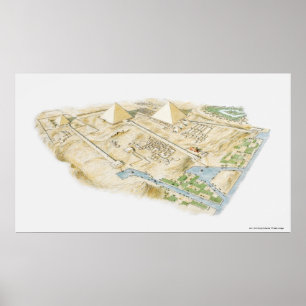Illustration der Pyramiden von Gizeh Poster