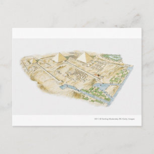 Illustration der Pyramiden von Gizeh Postkarte