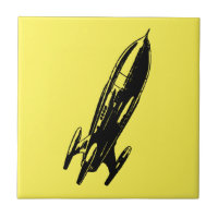 Illustration der Retro-Raumschiff-Rakete