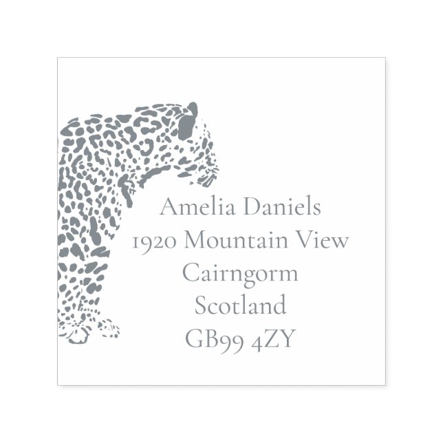 Illustration der Rücksendeadresse Schwarz-Weiß-Jag Permastempel (Design)