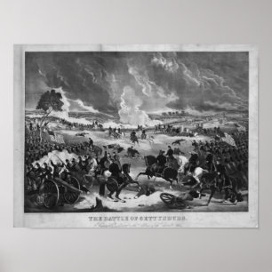 Illustration der Schlacht von Gettysburg Poster