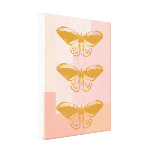 Illustration der Schmetterlingsnatur in Rosa   NIE Leinwanddruck