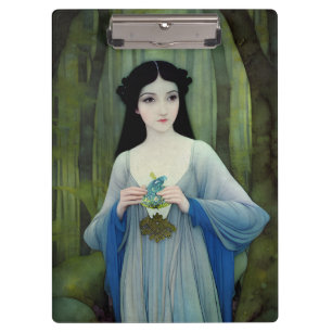 Illustration der schönen Frau im Wald Klemmbrett