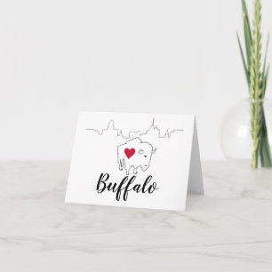 Illustration der Skyline von Buffalo Dankeskarte