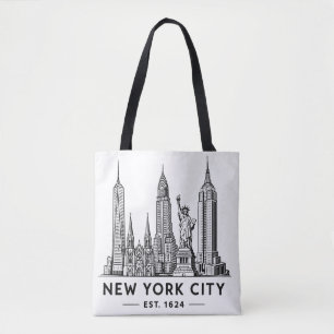 Illustration der Skyline von NYC mit der Freiheits