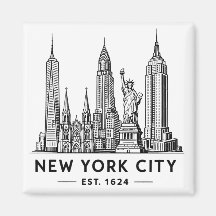 Illustration der Skyline von NYC mit der Freiheits