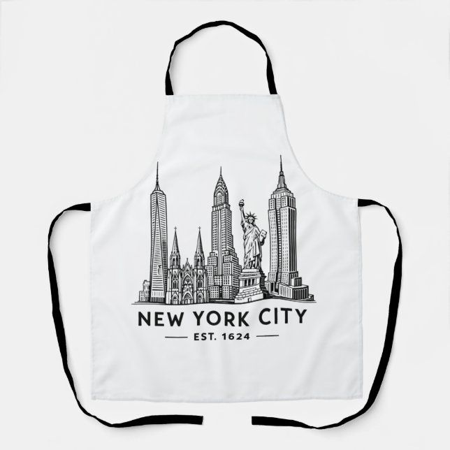 Illustration der Skyline von NYC mit der Freiheits Schürze (Vorderseite)