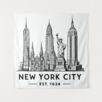 Illustration der Skyline von NYC mit der Freiheits