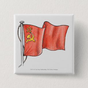 Illustration der sowjetischen Flagge Button