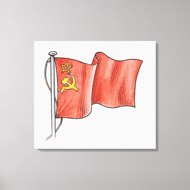 Illustration der sowjetischen Flagge Leinwanddruck (Vorderseite)