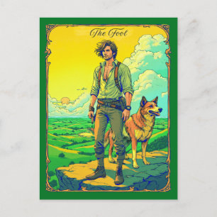 Illustration der Tarot-Karte, der Dummkopf Postkarte