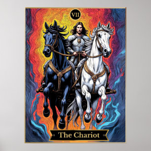 Illustration der Tarot-Karte, der Wagen Poster