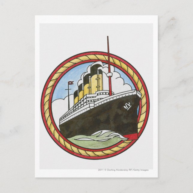 Illustration der Titanic Postkarte (Vorderseite)