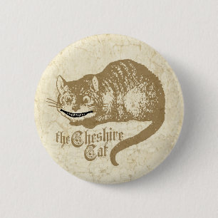 Illustration der Vintage Cheshire-Katze Button
