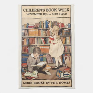 Illustration der Vintage-Kinderbuchwoche in der Bi Geschirrtuch
