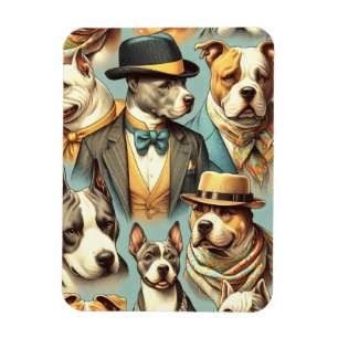 Illustration der Vintagen amerikanischen Pit Bull Magnet