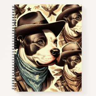 Illustration der Vintagen amerikanischen Pit Bull Notizbuch