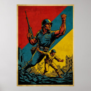 Illustration der Vintagen Armee - stark und verein Poster