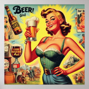 Illustration der Vintagen Bier Poster