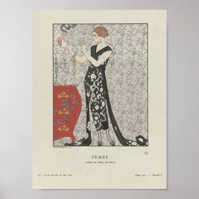 Illustration der Vintagen französischen Mode Poster (Vorne)