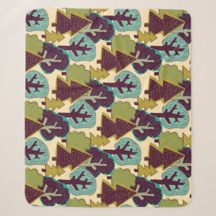 Illustration der Waldfarbdoodle-Bäume Sherpadecke