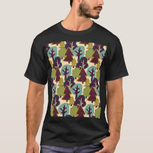Illustration der Waldfarbdoodle-Bäume T-Shirt