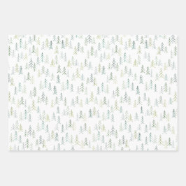 Illustration der Wasserfarben-Pine Geschenkpapier Set