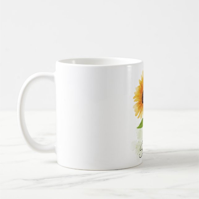 Illustration der Wasserfarben-Sonnenblumen - Helle Kaffeetasse (Links)
