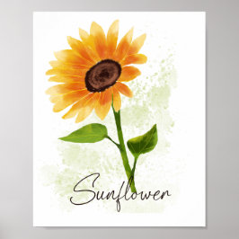 Illustration der Wasserfarben-Sonnenblumen - Helle Poster