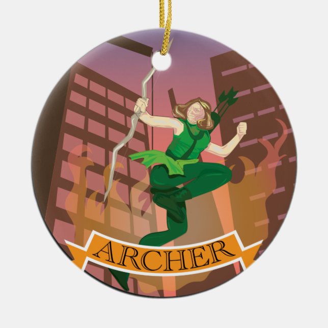 Illustration der weiblichen Archer Keramik Ornament (Vorne)