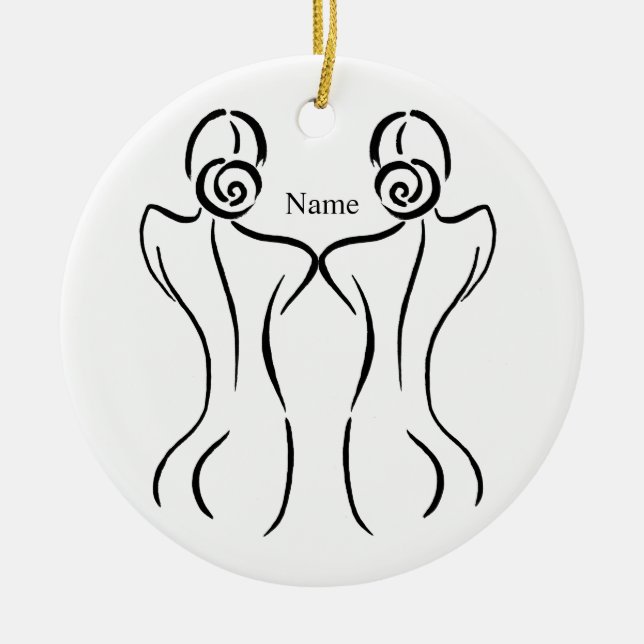 Illustration der weiblichen Kunst Thunder_Cove Keramik Ornament (Vorne)
