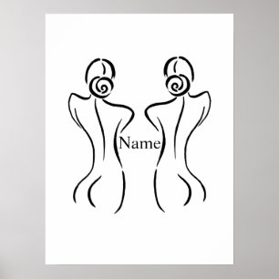 Illustration der weiblichen Kunst Thunder_Cove Poster