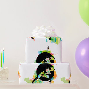 Illustration der weiblichen Stretching Geschenkpapier