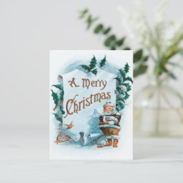 Illustration der Weihnachtszeit Feiertagspostkarte