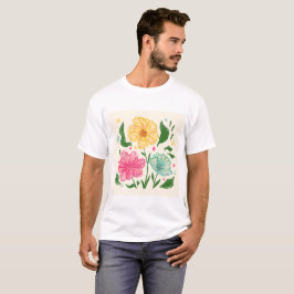 Illustration der Whimsikfarben-Blume - HandZeichn T-Shirt