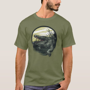 Illustration der wilden Alligator-Sümpfe T-Shirt